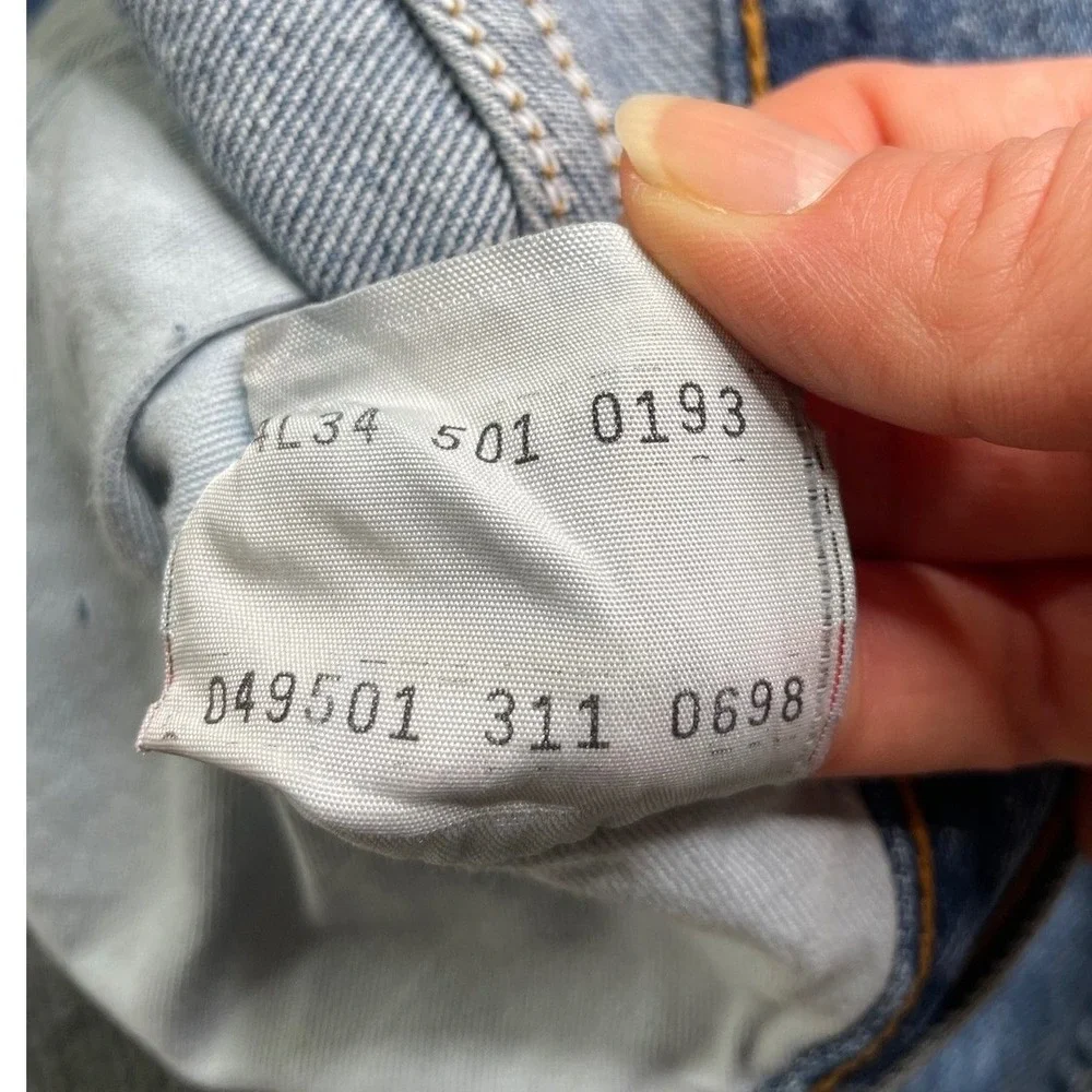 Levi's 501‎ Jeans Mens W34 L34 Blue Straight Leg Button Fly Made in UK Vintage